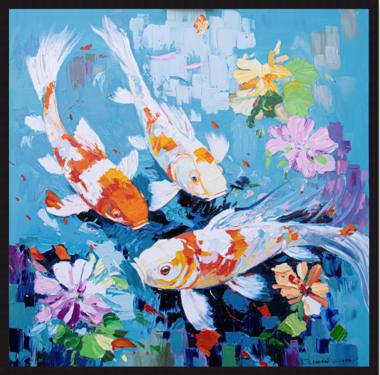 A Pond In Bloom Framed 40" x 40"