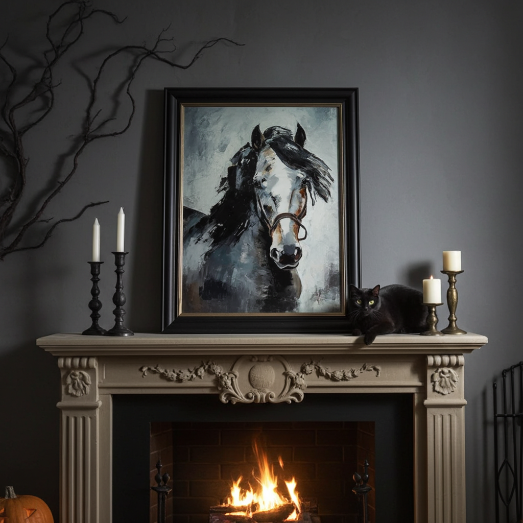 Halloween Equstrian Abstract Wall Art