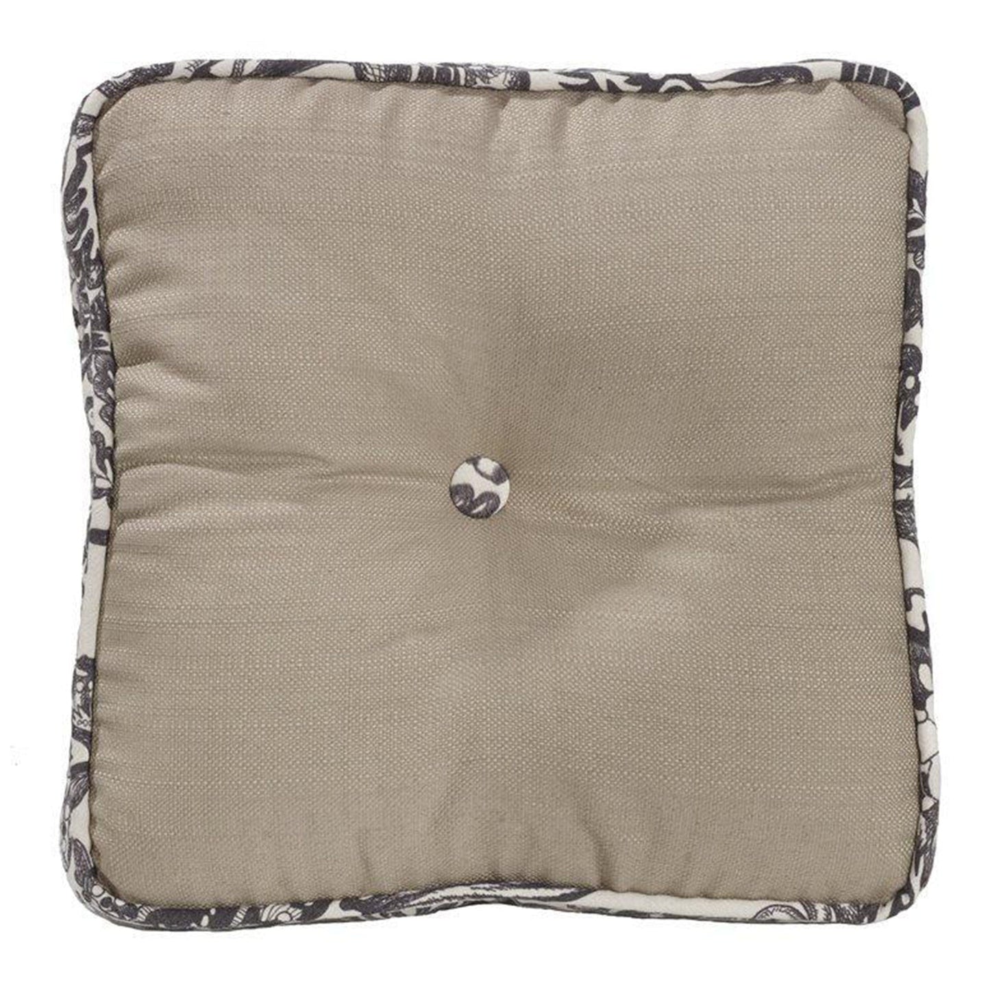 Augusta Buttoned Toile Box Pillow, 18" x 18", 1PC