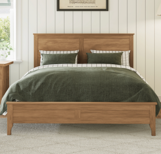 Queen Platform Bed Modern Solid Wood Seadrift