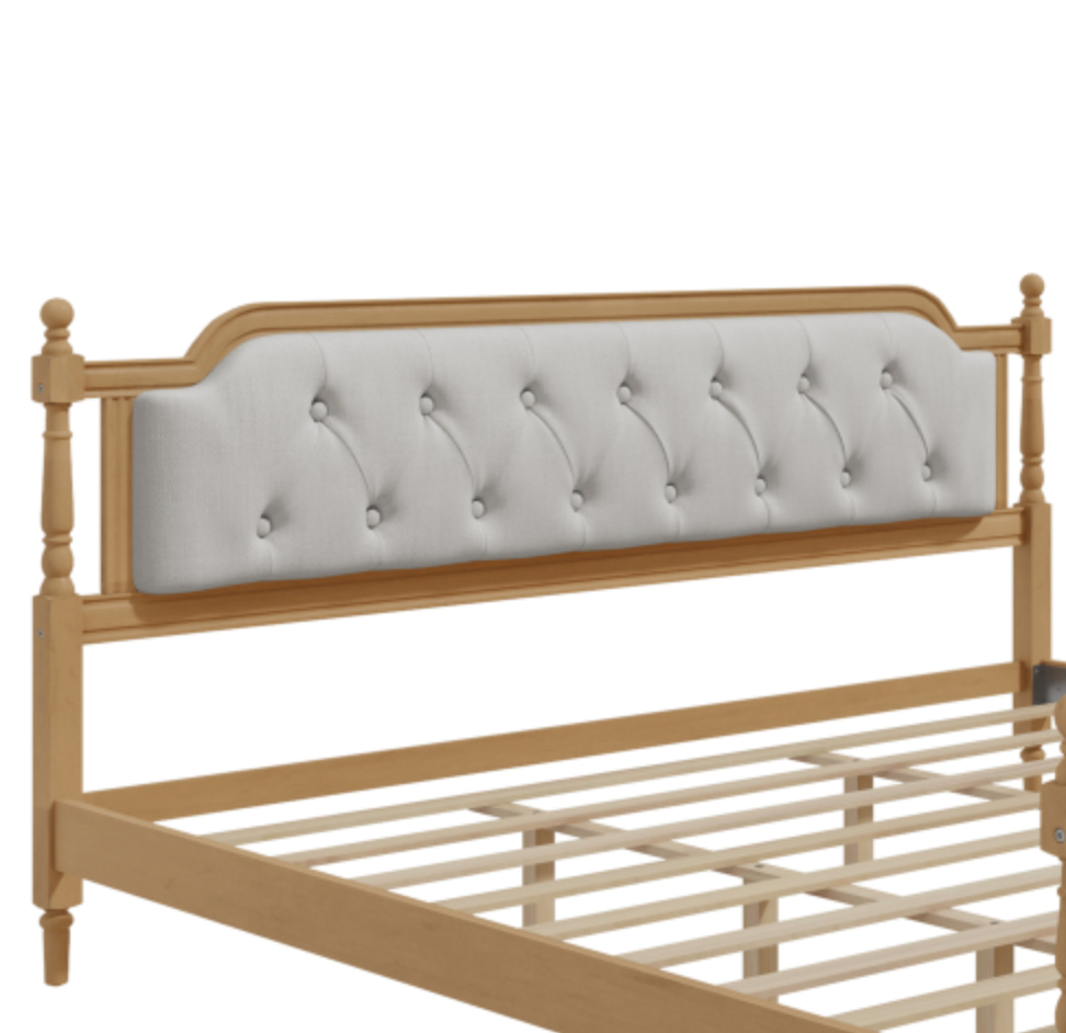 King Bed Versailles Haven Walnut Upholstered Wooden