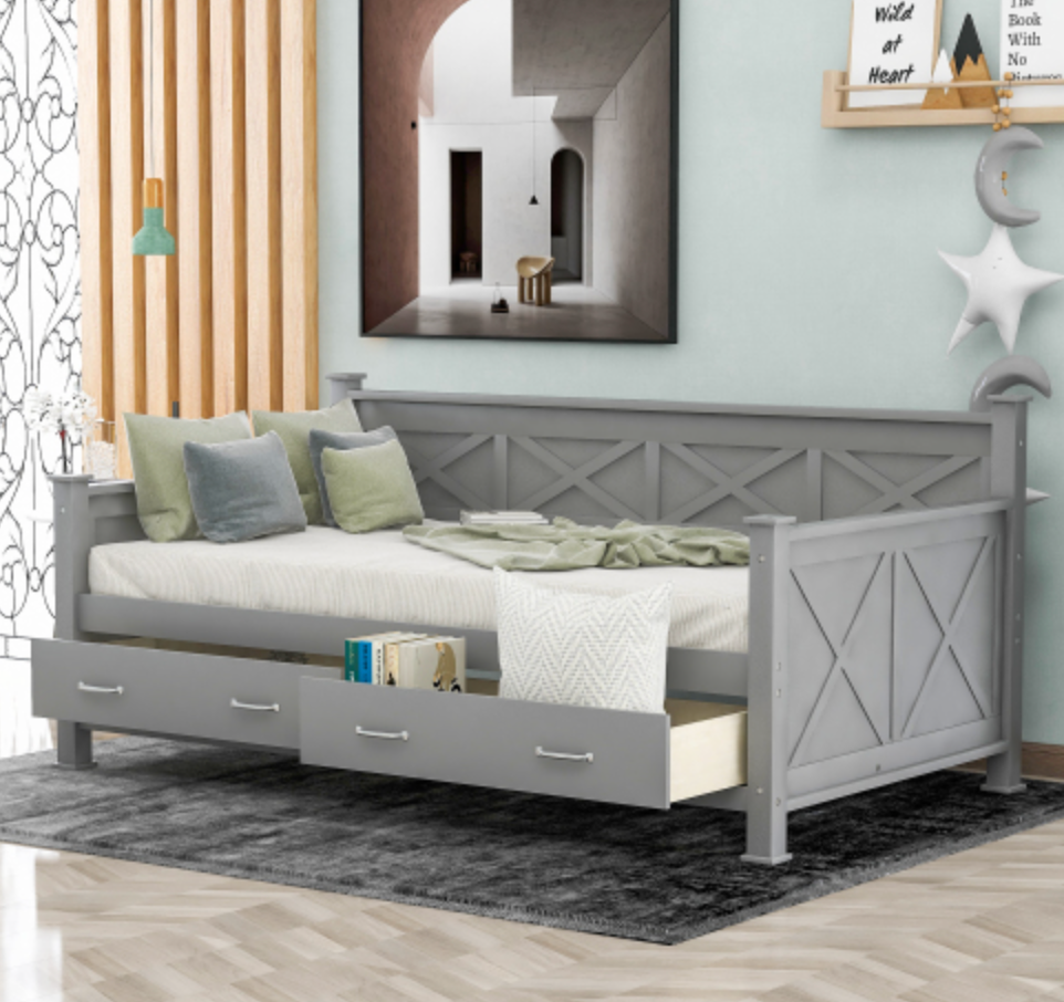 The Magnolia Homestead Twin Storage Daybed Bed Gray