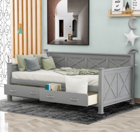 The Magnolia Homestead Twin Storage Daybed Bed Gray