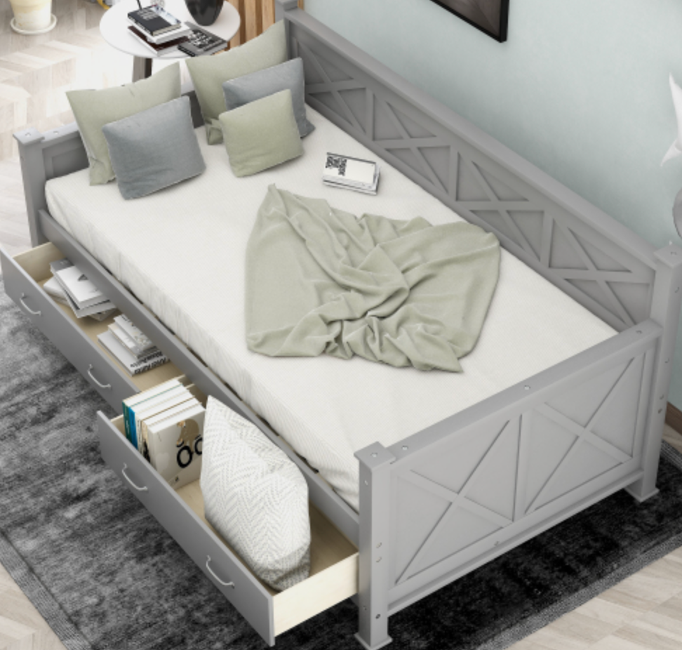 The Magnolia Homestead Twin Storage Daybed Bed Gray