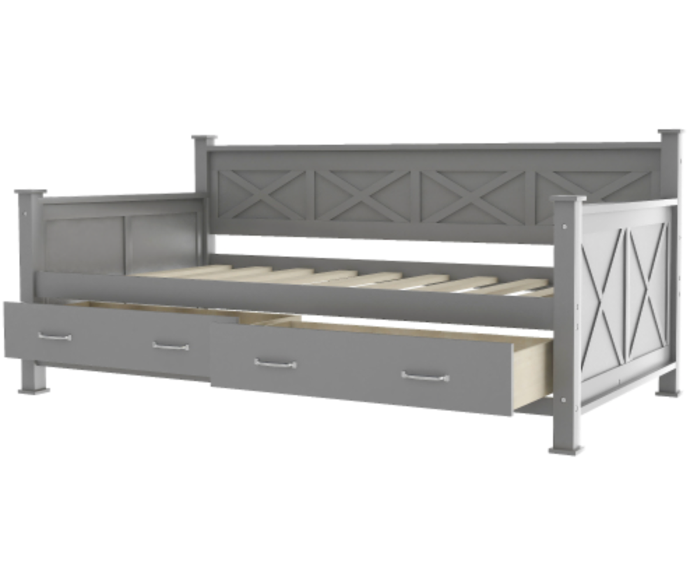 The Magnolia Homestead Twin Storage Daybed Bed Gray