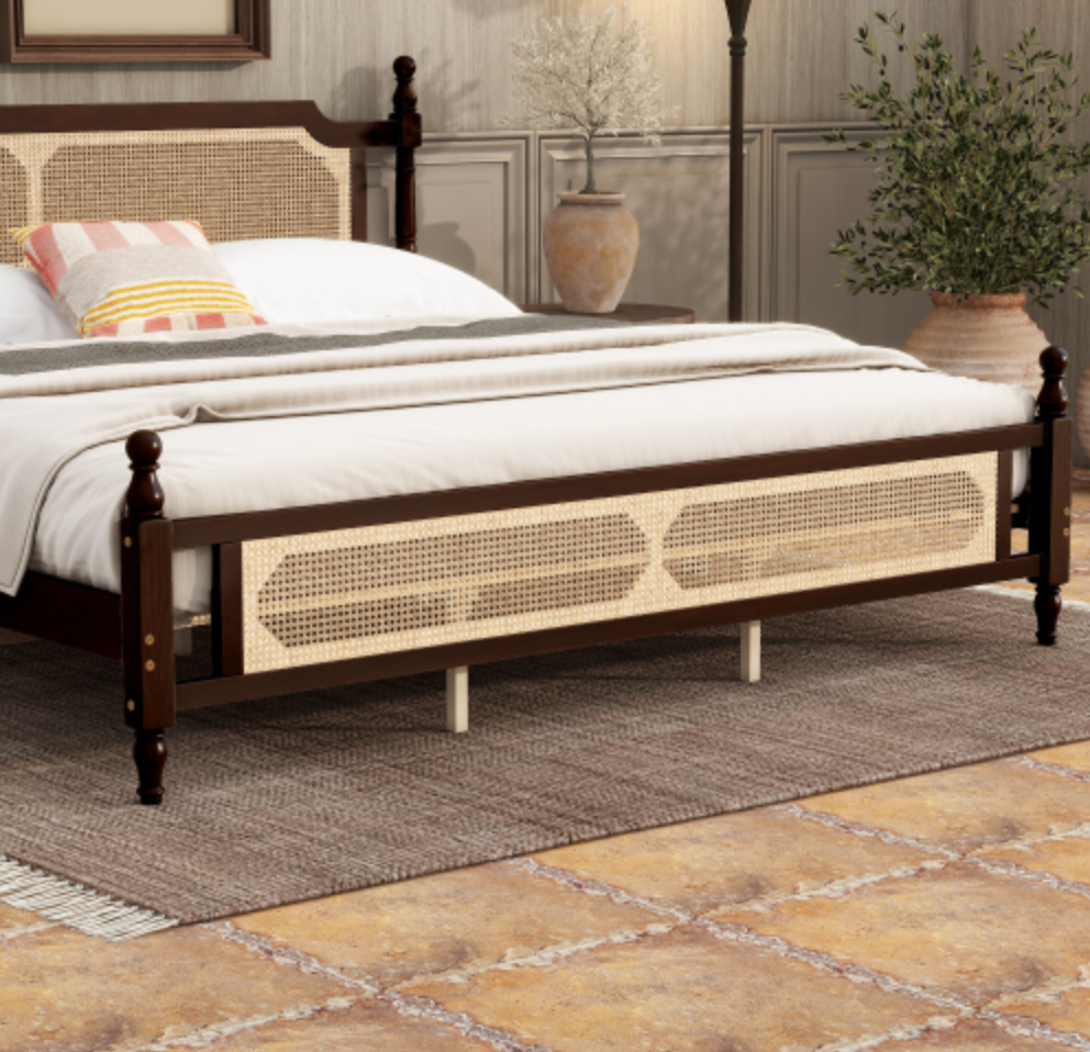 "The Carolina" Rattan King Size Bed Espresso