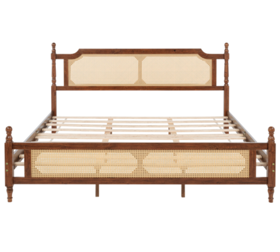 King Bed The Carolina Rattan Walnut