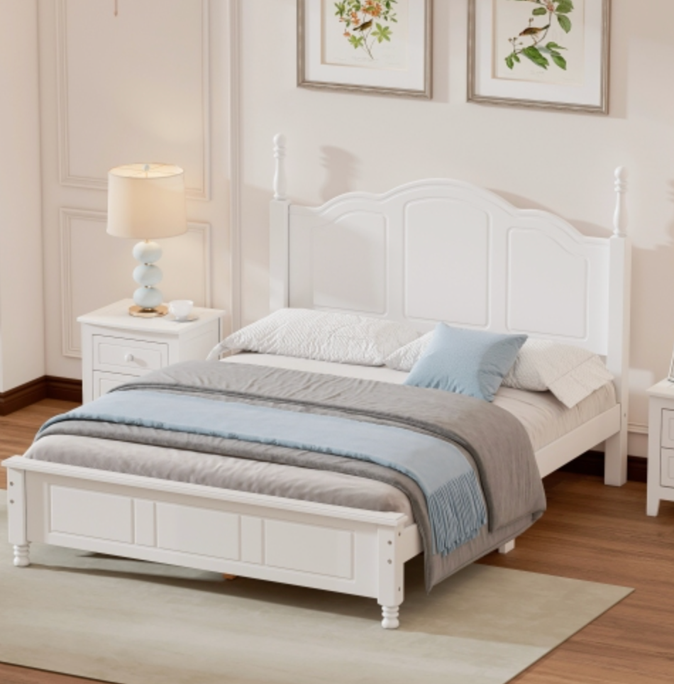 Tammy Full Size Wood Platform Bed Frame,White