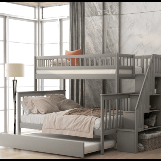 The "Dream Weaver" Twin Over Full Bunk Bed with Trundle