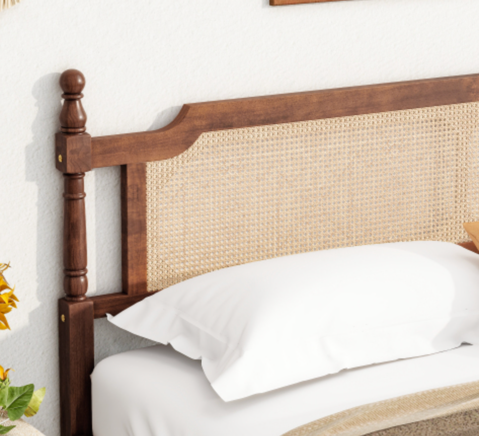 "The Carolina" Rattan King Size Bed Walnut  Headboard