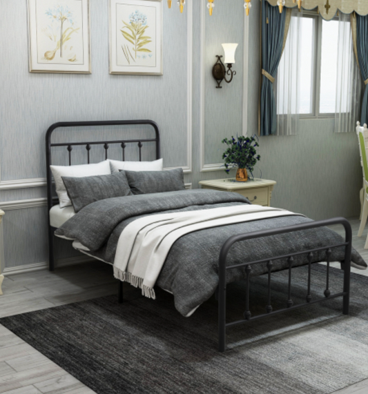 The Charlotte Metal Victorian Twin Bed