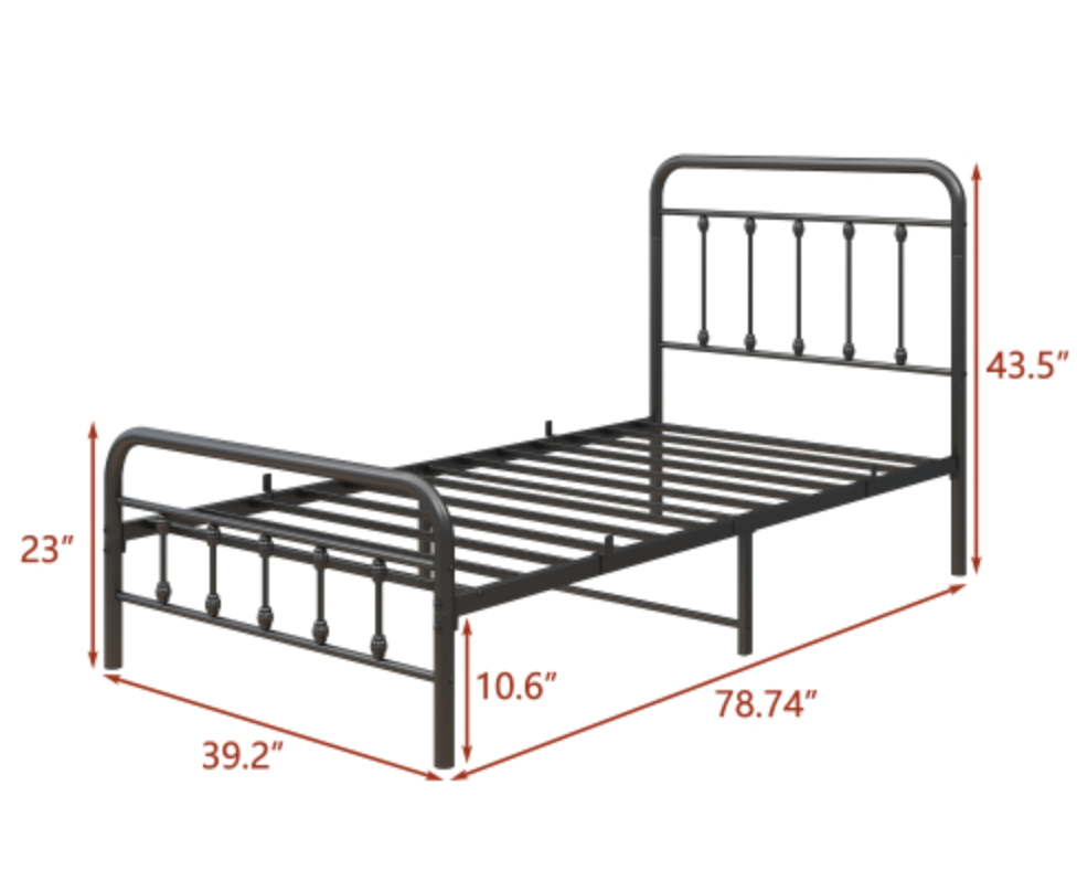 The Charlotte Metal Victorian Twin Bed Measurements