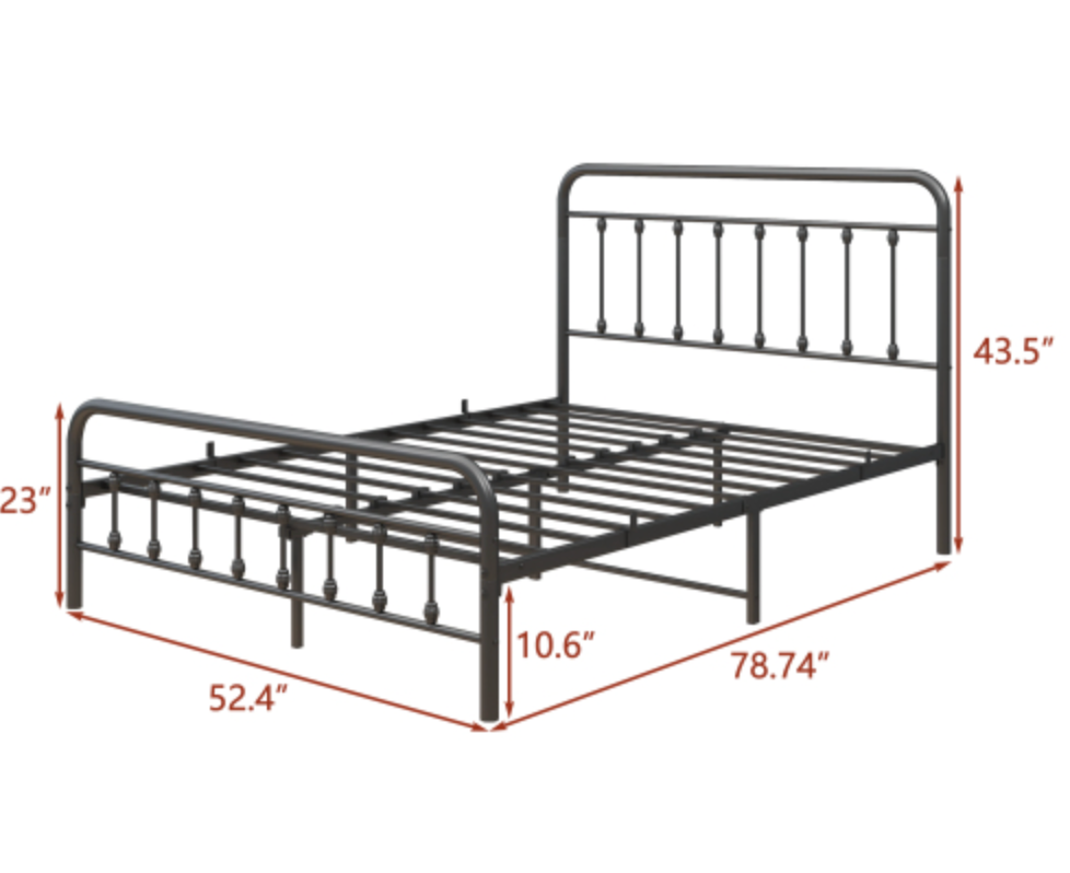 "The Charlotte" Victorian Bed Measurements