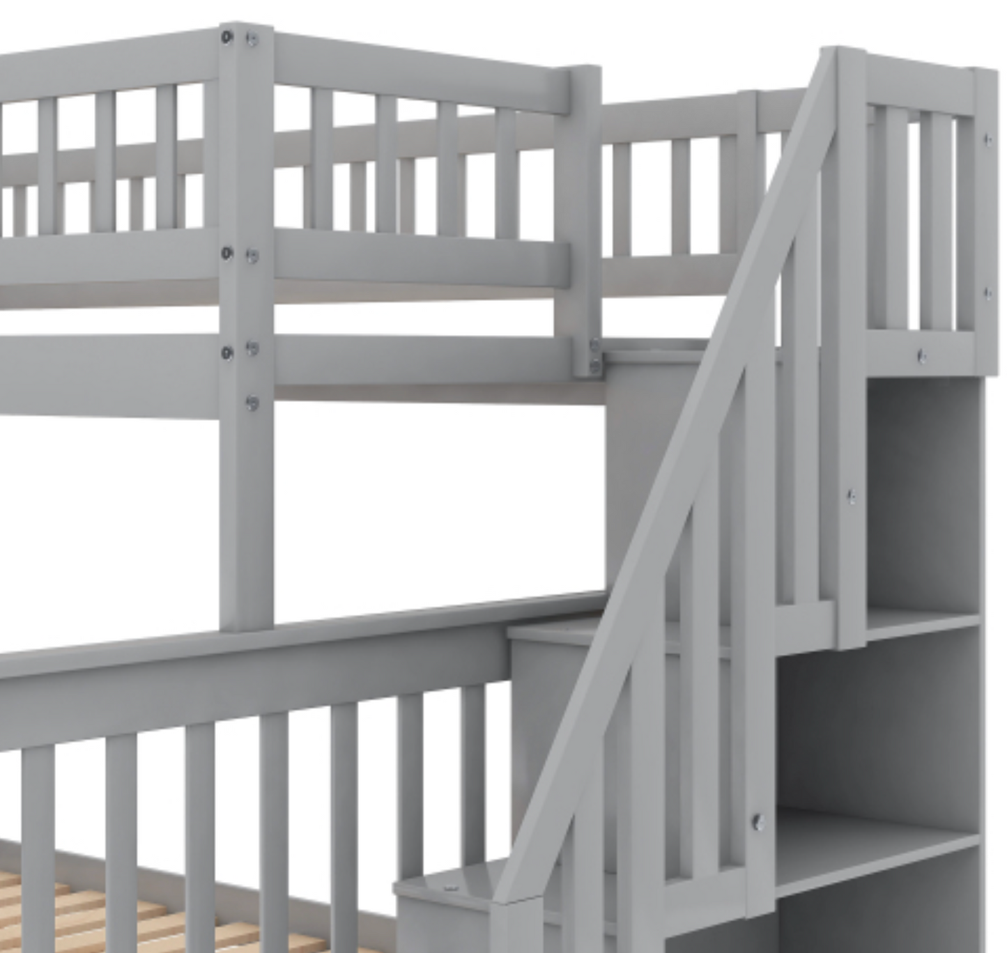 The "Dream Weaver" Twin Over Full Bunk Bed with Trundle Step View