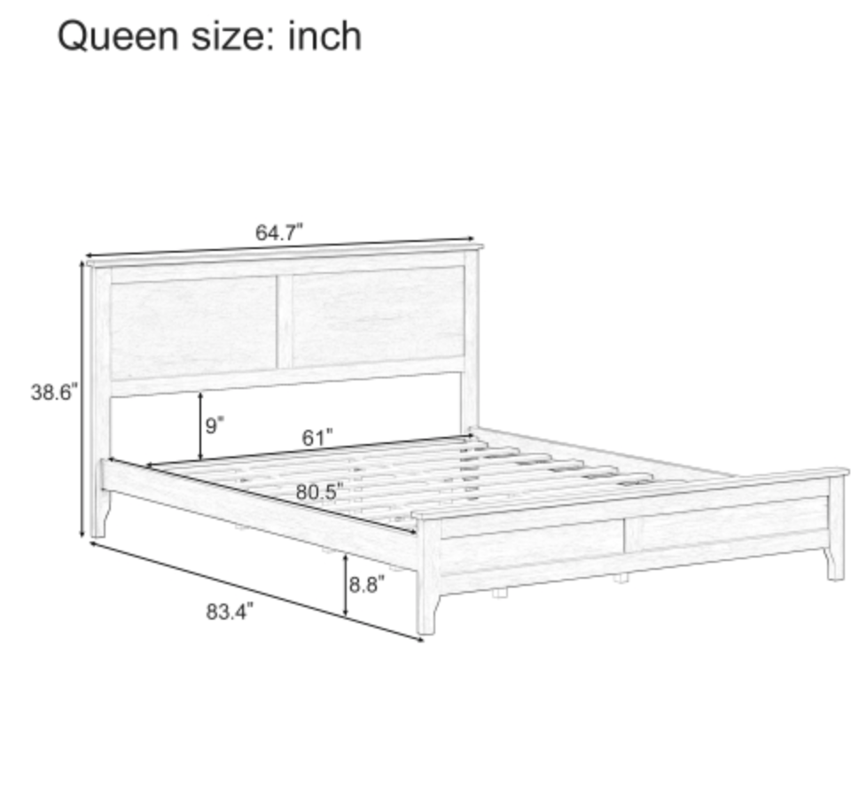The Maddison White Queen Bed Measurements