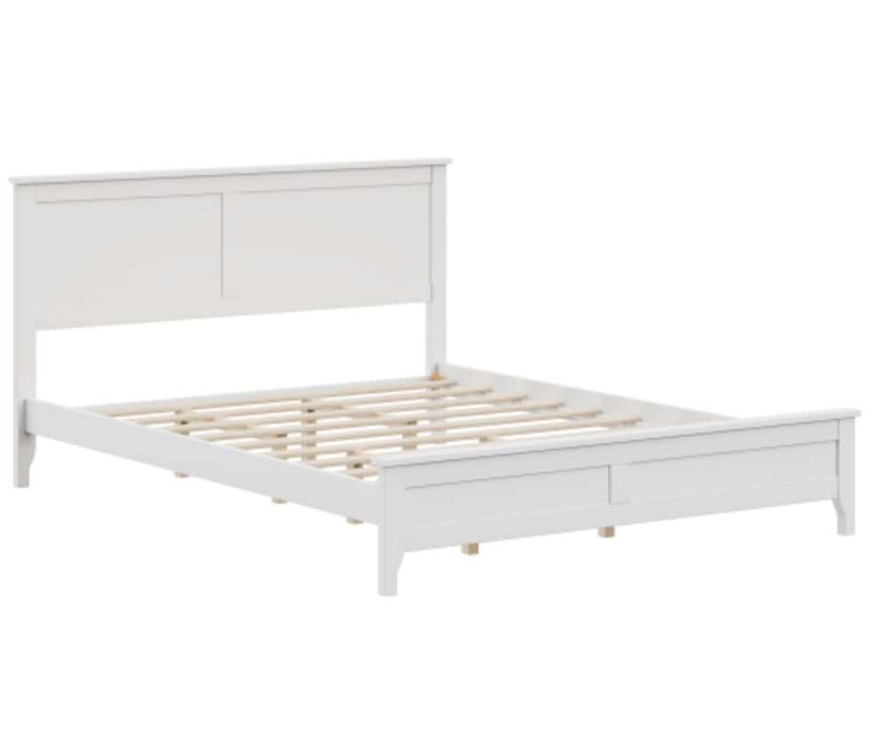 The Maddison White Queen Bed Side Frame View