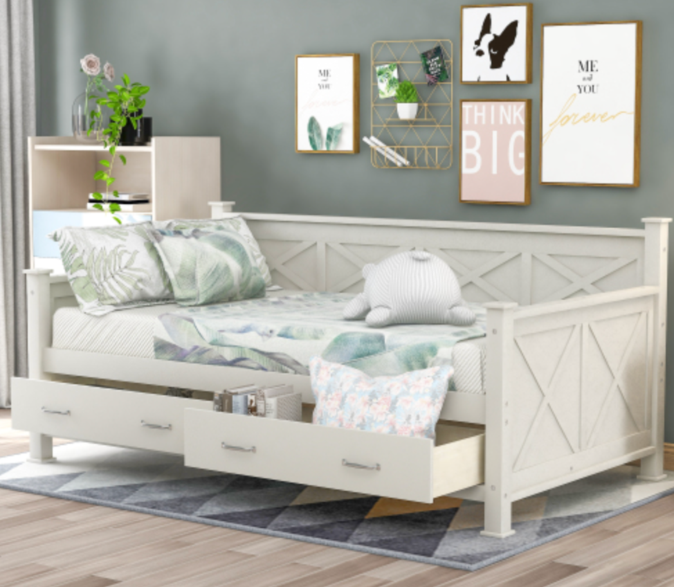 The Magnolia Homestead Twin Cream White Storage Daybed