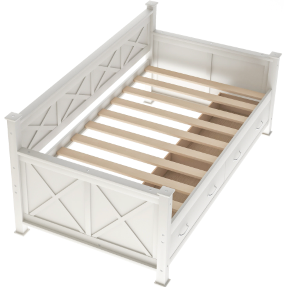 The Magnolia Homestead Twin Cream White Storage Daybed Side Panels