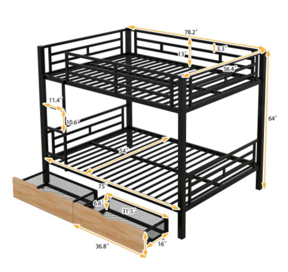 The Remmy Modern Metal Full Size Measurements