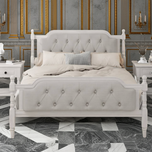 Versailles Haven Traditional Wood Tufted Full Bed