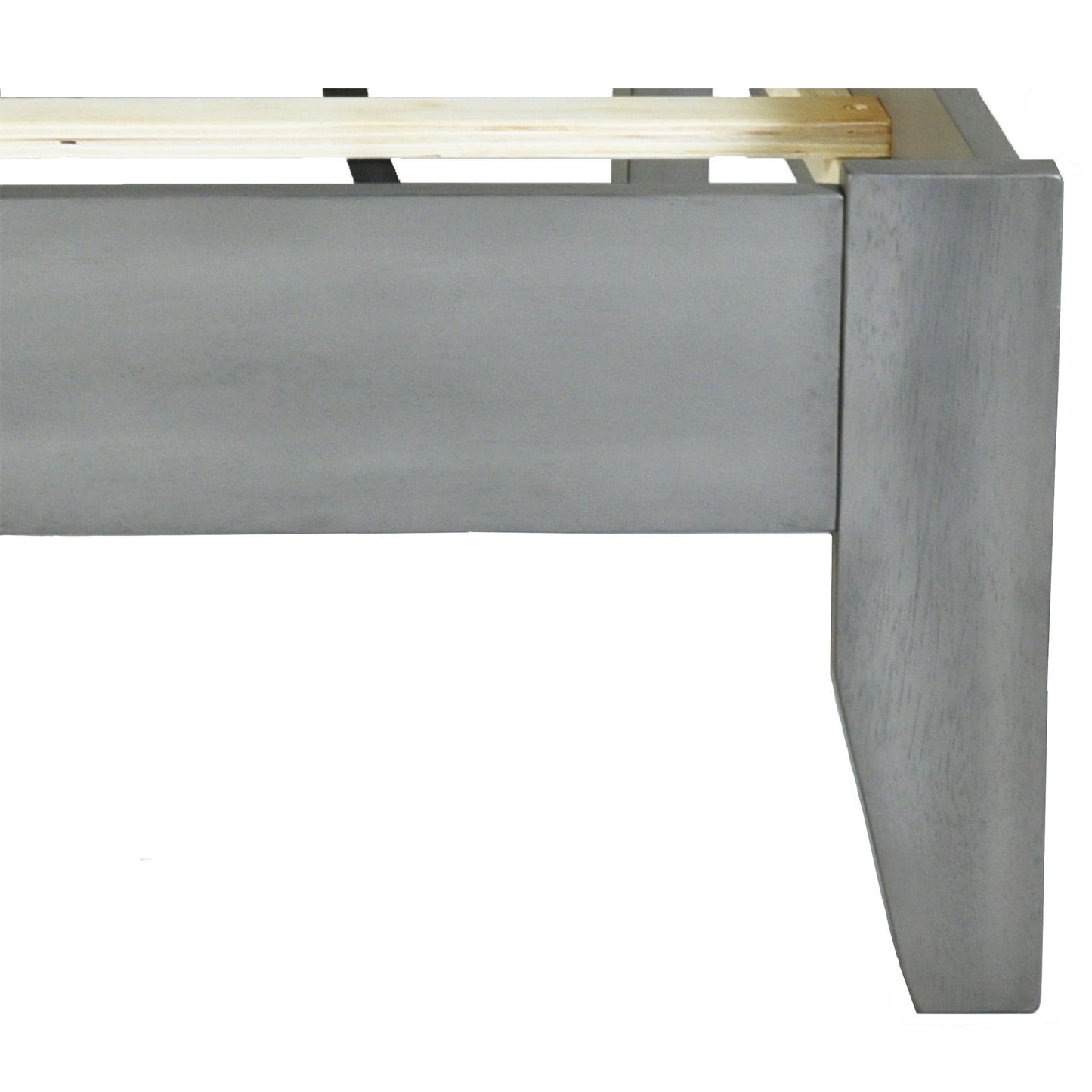 hampton Gray Solid Wood Platform Upholstered Headboard King Bed - Bunk and Bed Co.