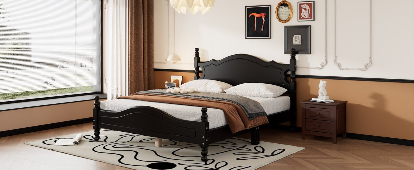 Montgomery Queen Size Wood Platform Bed Black - Bunk and Bed Co.