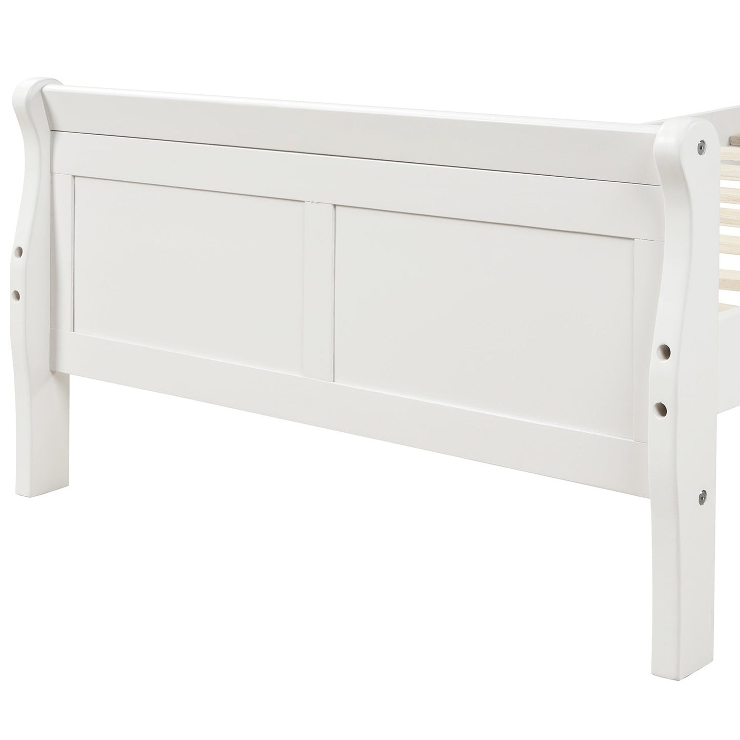 Tiffany White Twin Platform Bed with Headboard - Bunk and Bed Co.