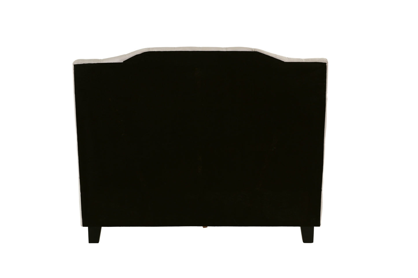 Black headboard on a white background