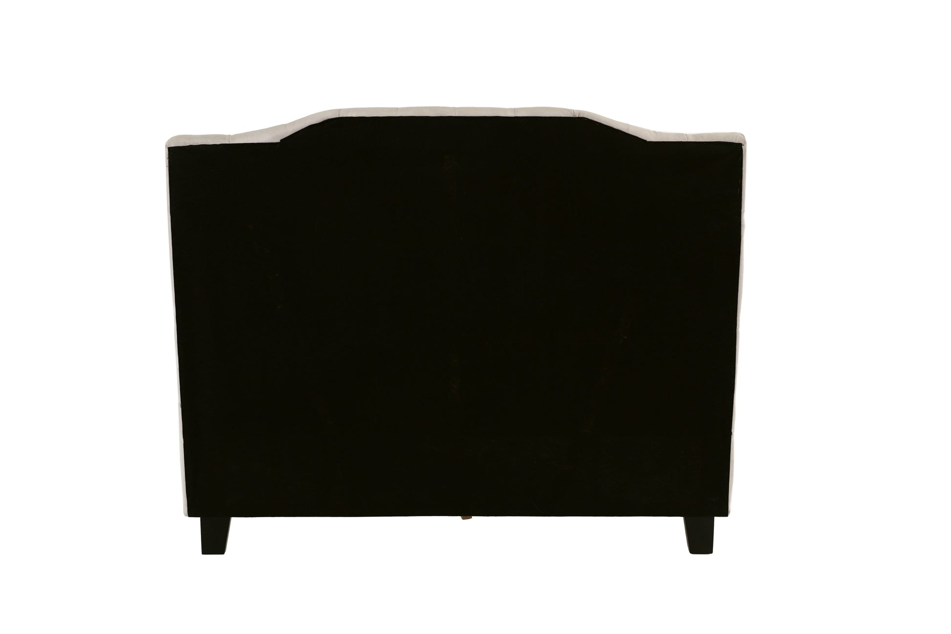Black headboard on a white background