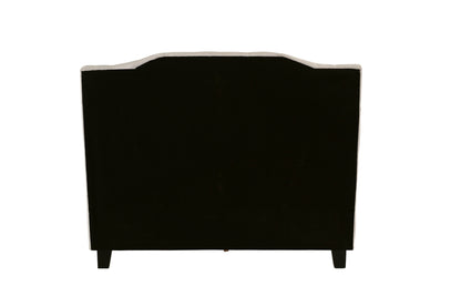 Black headboard on a white background