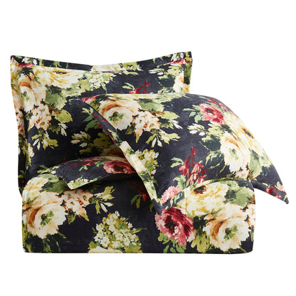 Floral bedding set with dark background