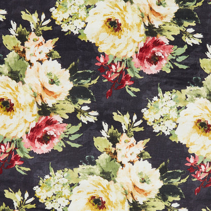 Floral pattern with colorful flowers on a dark background