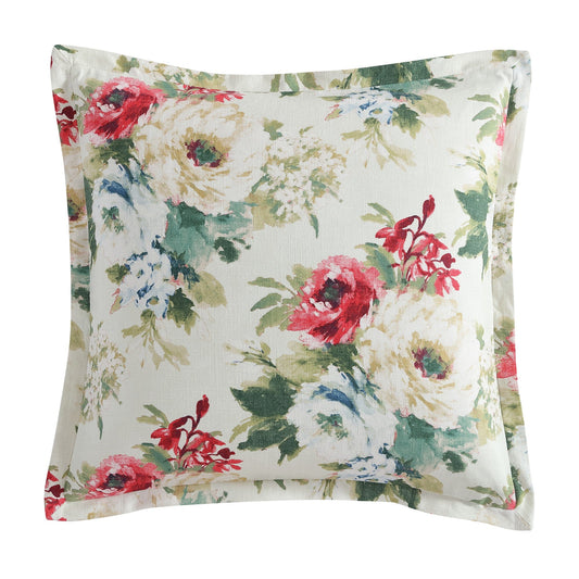 Floral patterned pillow on a white background