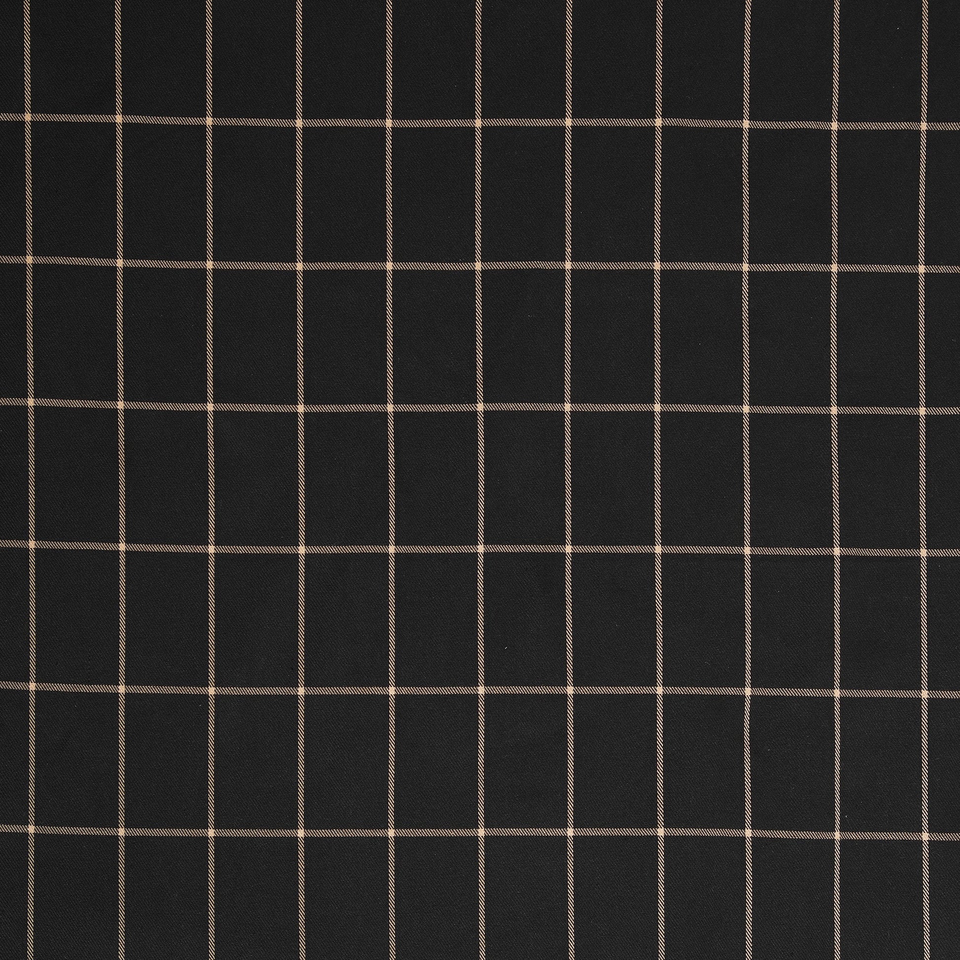Black fabric with a white grid pattern