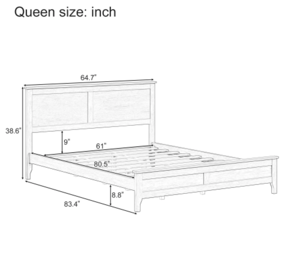 Queen Platform Bed Modern Headboard Measurements