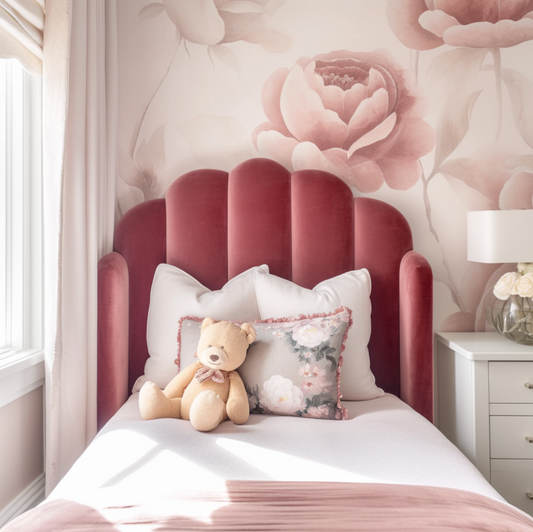 Velvet Shell Twin Headboard