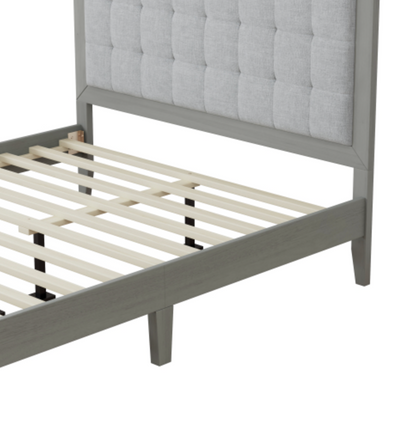 Christopher Knight Solid Wood Platform Upholstered Headboard King Bed