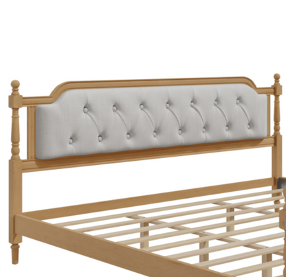 King Bed Versailles Haven Walnut Upholstered Wooden