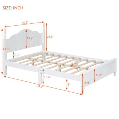 Tammy Full Size Wood Platform Bed Frame,White
