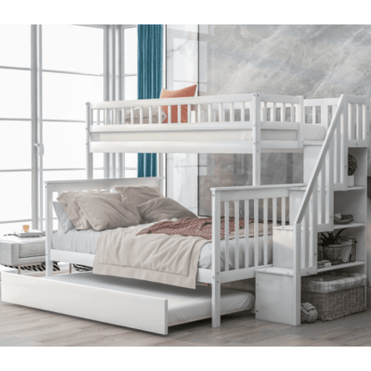 The "Dream Weaver" Twin Over Full Bunk Bed with Trundle
