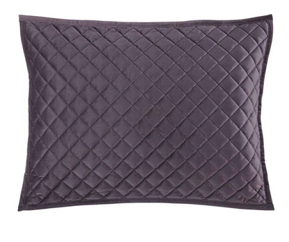 Quilted gray pillow on a white background