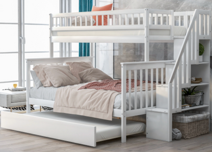 The "Dream Weaver" Twin Over Full Bunk Bed with Trundle