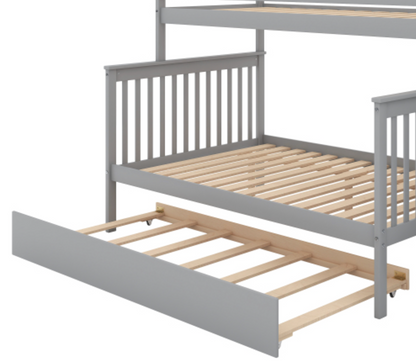 The "Dream Weaver" Twin Over Full Bunk Bed with Trundle Gray Bed View