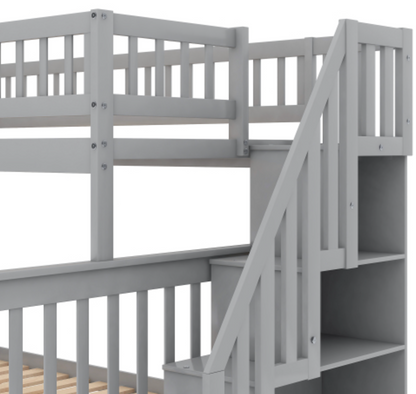 The "Dream Weaver" Twin Over Full Bunk Bed with Trundle Step View