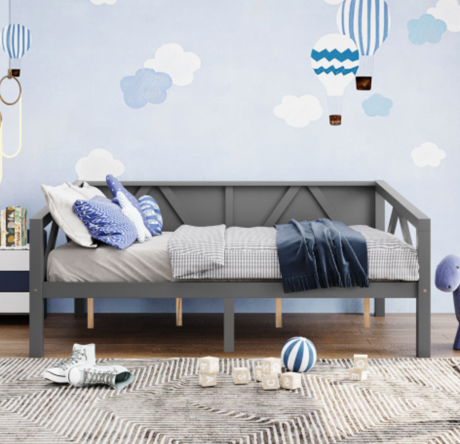 "The Homestead" Wooden Full Size Daybed Gray Front