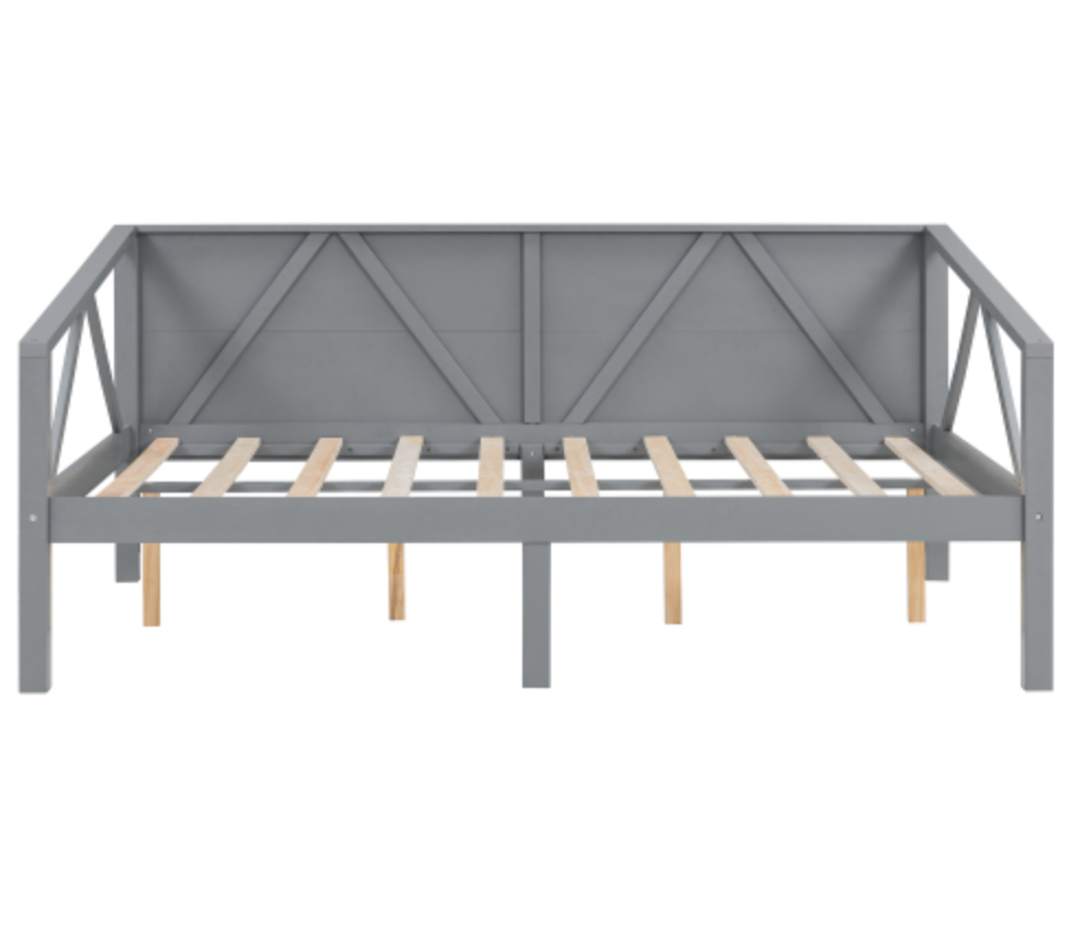 "The Homestead" Wooden Full Size Daybed Gray Front Slats