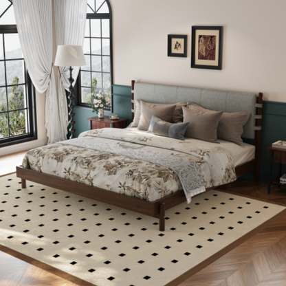 The Jennifer Premium Rubber Wood Bed King Gray