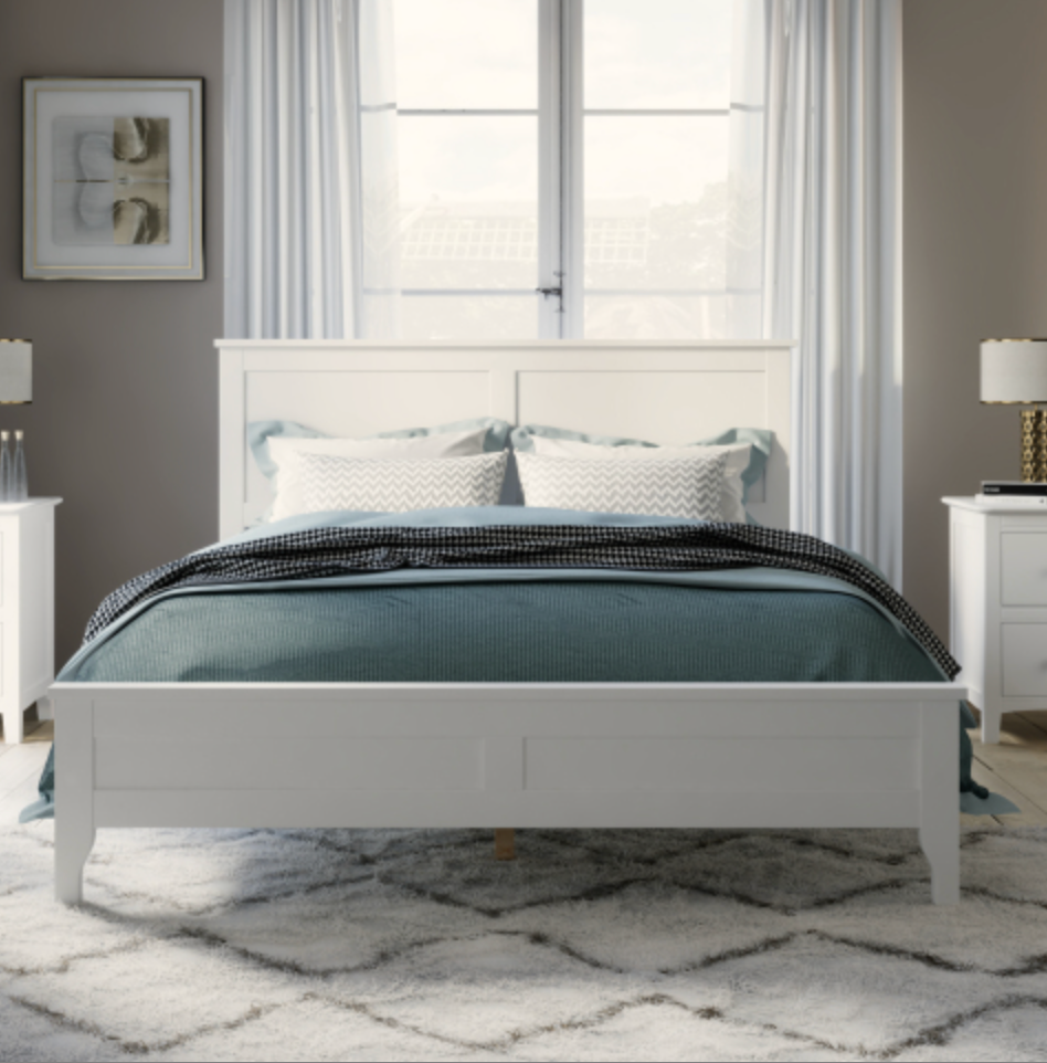 The Maddison White Queen Bed Front View 