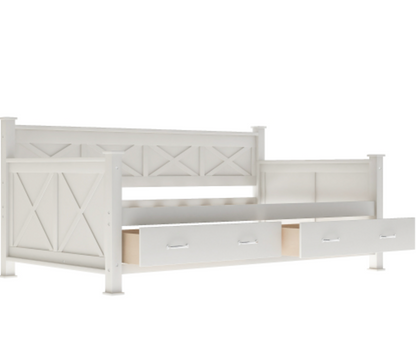 The Magnolia Homestead Twin Cream White Storage Daybed Front