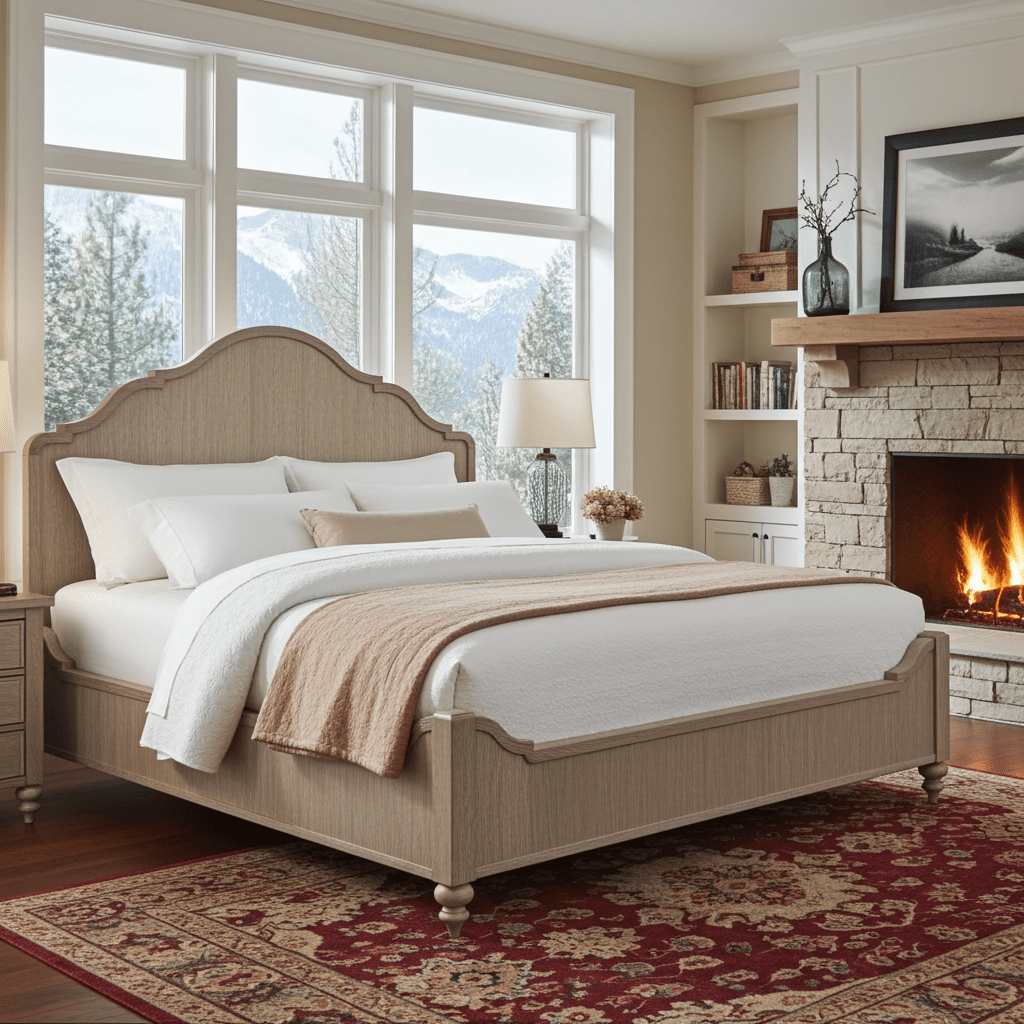 Alberta Queen Panel Bed in Sand - Bunk and Bed Co.